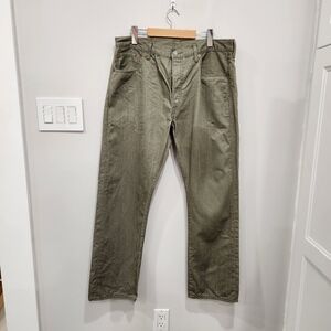 Levi's 501 XX Twill Jeans Mens 36x30 Green Classic Button Fly Straight Leg